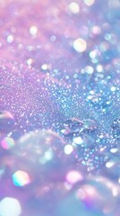 Poster - Creating an enchanting abstract background filled with sparkling glitter, featuring mesmerizing iridescent bokeh and a dreamy pastel color palette that evokes a magical atmosphere