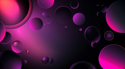 Poster - Vibrant pink and purple gradient fills the backdrop, interspersed with glowing spheres and circles of varying sizes, creating a dynamic and modern abstract composition