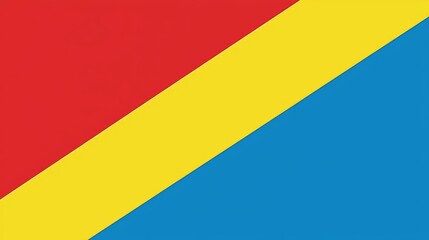 Poster - Vibrant red, yellow, and blue diagonal stripes forming a dynamic geometric background, perfect for modern and playful designs, adding energy and color to any creative project