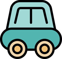 Poster - Small cartoon car driving, perfect for children's projects and playful designs