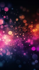 Canvas Print - Blurred colorful lights creating a vibrant and festive bokeh effect against a dark background, perfect for celebrations, holidays, or any design needing a touch of magic