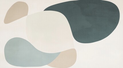 Poster - Soft organic shapes in neutral colors create a modern, minimalist design, enhancing elegance and sophistication in any project with their calming, flowing aesthetic