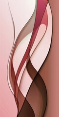 Poster - Overlapping pink and brown waves create a dynamic and visually engaging flow, offering a stylish and modern backdrop ideal for contemporary designs and artistic presentations