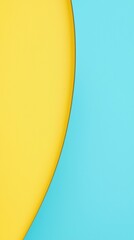 Poster - Smooth yellow surface gracefully curves against a vibrant light blue backdrop, forming a visually appealing contrast that evokes a sense of modern simplicity