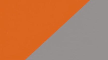 Poster - Diagonal line dividing vibrant orange and subtle gray backgrounds, creating a striking color block design ideal for modern and minimalist projects, enhancing visual appeal