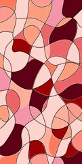 Poster - Intertwined red and pink shapes create an abstract pattern, forming a visually captivating design with a modern and stylish aesthetic, suitable for various creative projects