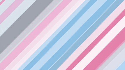 Poster - Soft pink, blue, and grey stripes creating a soothing, dynamic diagonal pattern, offering an ideal backdrop for backgrounds and decorative applications in modern design