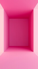 Poster - Light beams illuminating a vibrant pink room create abstract geometric shapes, offering a perfect backdrop for modern design projects and artistic presentations