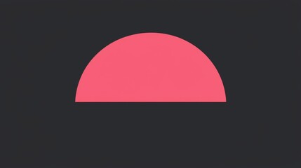 Poster - Simple yet striking, a vibrant pink semi-circle sits on a dark background, embodying minimalist design and offering a versatile backdrop for various creative projects