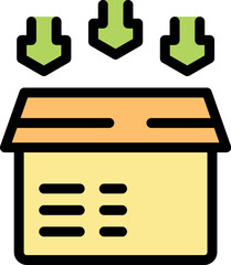 Poster - Goods being delivered into a cardboard box, symbolizing receiving multiple shipments or online orders