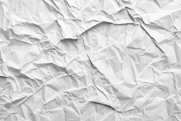 Poster - Crumpled white paper provides a textured background, suitable for various design and artistic applications, conveying a sense of imperfection or casualness