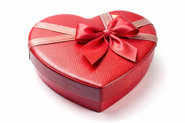 Poster - A red heart-shaped gift box with a ribbon, perfect for expressing love and affection on special occasions.