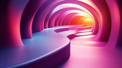 Abstract Pink Purple Tunnel Pathway Design