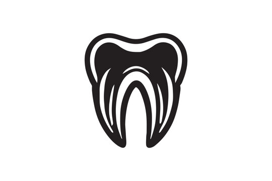  black and white simple teeth vector silhouette 