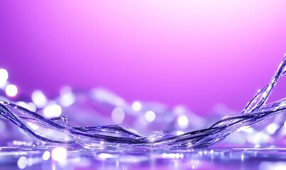 Canvas Print - Purple water splash, bokeh background, liquid, purity, advertising