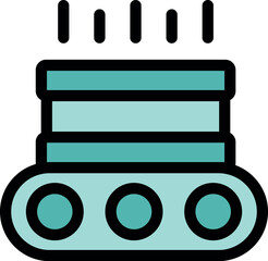 Poster - Futuristic industrial equipment processing data emitting steam, symbolizing automated production in a smart factory