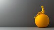 © pornthip - Person sitting on a giant yellow egg, surreal and conceptual image of minimalist art design