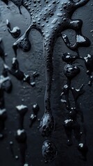 Poster - Fluid black liquid textures dark background - image artistic environment close-up view transparency concept