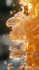 Poster - Dynamic fluid overlay action natural environment close-up liquid textures abstract transparency hyper details