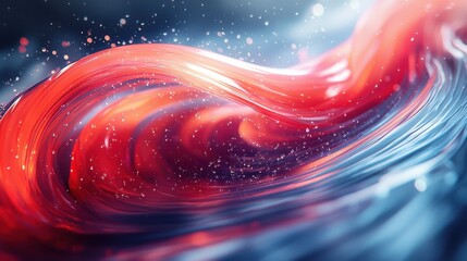Poster - Dynamic fluid motion textures abstract digital art glossy swirls colorful background vibrant energy and depth
