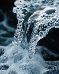 Poster - Dynamic liquid blending textures with bubbles studio - abstract close-up fluid art