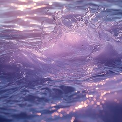 Poster - Dynamic water splash coastal area natural setting close-up sense of fluidity and beauty