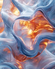 Poster - Hyper fluid overlay gradient waves textures abstract art digital design creative space close-up visual depth