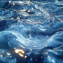 Poster - Dynamic water reflections aquatic landscape liquid textures natural environment close-up hyper realism