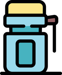 Wall Mural - Light blue cosmetic cream bottle with yellow cap and pump dispenser, ideal for beauty products and skincare