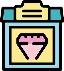 Poster - Jewelry store facade with a big diamond symbol, representing precious gems and luxury retail