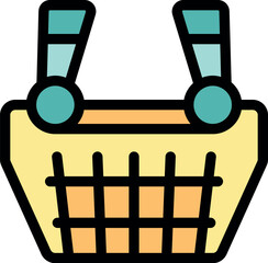 Poster - Empty shopping basket inviting customers to fill it with their desired products
