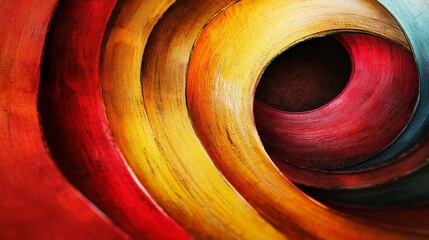 Wall Mural - A colorful spiral with a red circle in the middle