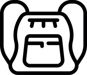 Poster - Simple, bold line icon of a school backpack, ideal for projects related to education, students, or carrying essentials