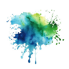Poster - Bluegreen watercolor splash isolated on transparent background showcasing vibrant transparent tones, green water splash isolated on transparent background