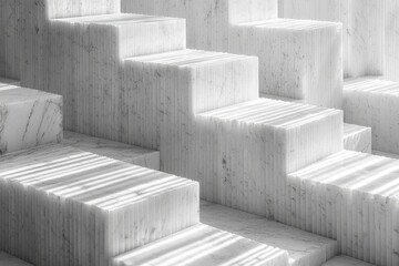 Aufkleber - Geometric objects create intricate interplay of shadows and light against white backdrop highlighting beauty of form and simplicity in minimalist composition.