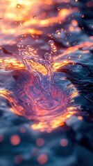 Poster - Dynamic water splash natural setting - image vibrant colors close-up view fluid motion concept
