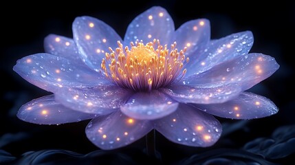 Wall Mural - Luminous flower glowing with inner light petals dark background