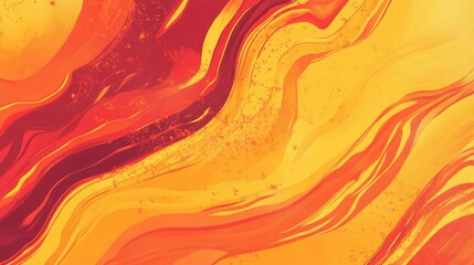Fototapete - Abstract swirling orange and yellow background with dynamic wavy patterns and textures Copy Space for design usage