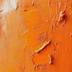 Poster - Abstract textured orange oil paint background with visible brush strokes and rich details featuring ample copy space for text inclusion.