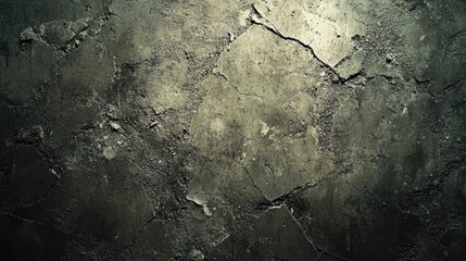 Poster - Textured grunge concrete wall with deep cracks and uneven surface in dark tones suitable for backgrounds with Copy Space