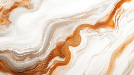 Poster - Abstract marble texture background in white and earthy orange tones suitable for use in various design applications Copy Space