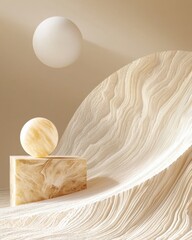 Poster - Abstract minimalism featuring textured layers and shapes studio setting contemporary art soft lighting artistic perspective