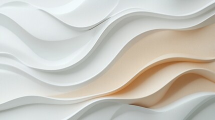Poster - Flowing waves of minimalistic layers fine art textures abstract background soft colors curved design