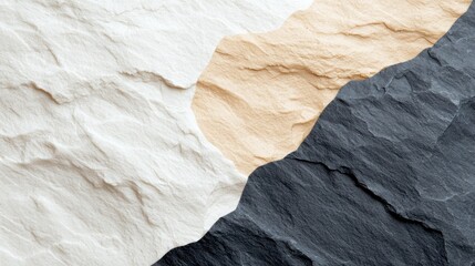 Poster - Minimalistic layers textures abstract background studio setting subdued tones close-up view artistic concept