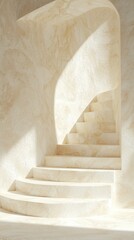 Poster - Minimalistic design staircase modern architecture textured interior serene environment clean perspective geometric concept