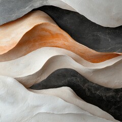 Poster - Minimalistic textured layers abstract design natural color palette artistic background close-up view multidimensional concept