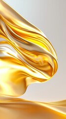 Poster - Fluid gold fabric motion abstract art minimalist background soft textures aesthetic harmony