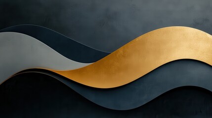 Poster - Dynamic gradient waves minimalistic layers abstract design textured background digital art contemporary aesthetic