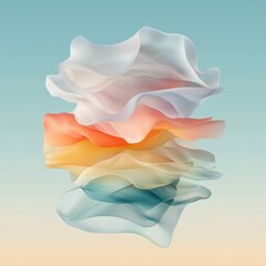Poster - Abstract fluid layers artwork digital space minimalist design soft gradient background artistic perspective modern aesthetics