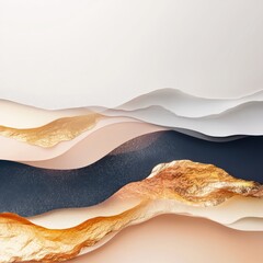Poster - Minimalistic layers of abstract geometry textures in a clean background artistic design modern aesthetics